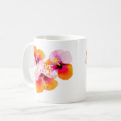 Live Aloha Hibiscus Floral Tropical Flowers Hawaii Koffiemok (Voorkant links)