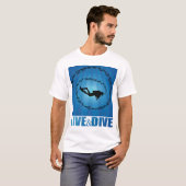 Live and Dive Scuba Diver T-shirt (Voorkant volledig)