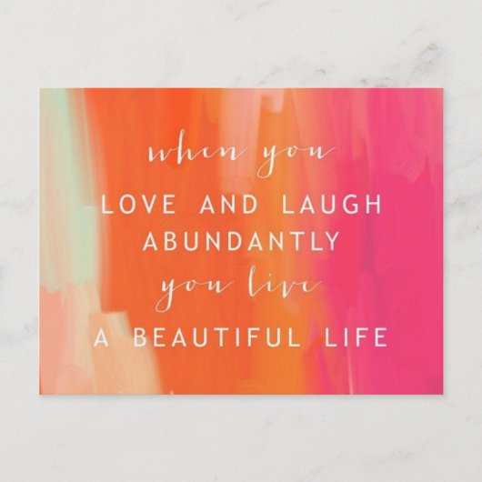 Live and Love Life Briefkaart (Voorkant)