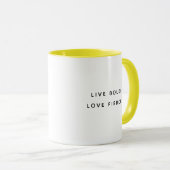 Live Boldly Fun Typografie Twee-Tons Mok (Voorkant rechts)