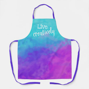 Live Creatief Paars, Roze, Blauwgroen Apron Schort
