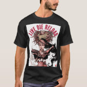 Live Die Reload art t-shirt noir (Devant)