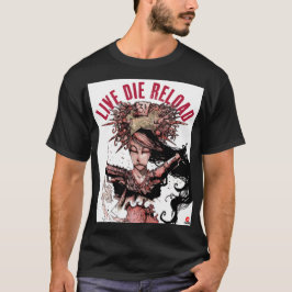 Live Die Reload art zwart T-shirt