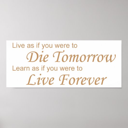 Live - Die Tomorrow yellow Poster (Voorkant)