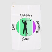 Live, dream, breathe golf golfhanddoek (Voorkant)