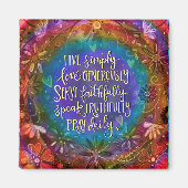 Live eenvoudig citeren  bloemencijfers magneet (Voorkant)