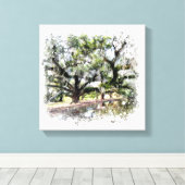 *~* Live eik New Orleans Living Oaks Art Painting Canvas Afdruk (Insitu (Houten vloer))