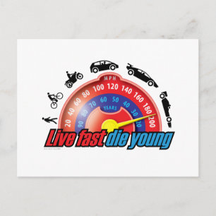Live Fast Die Young Briefkaart