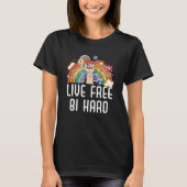 Live Free Bi Hard Bisexual Pride March Bisexuis T-shirt (Voorkant)
