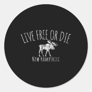 Live Free of Die New Hampshire Ronde Sticker