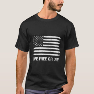 Live Free or Die 2e Amendement Amerikaanse vlag T-shirt