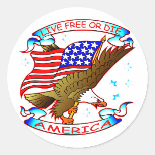 Live Free or Die, Amerika Ronde Sticker