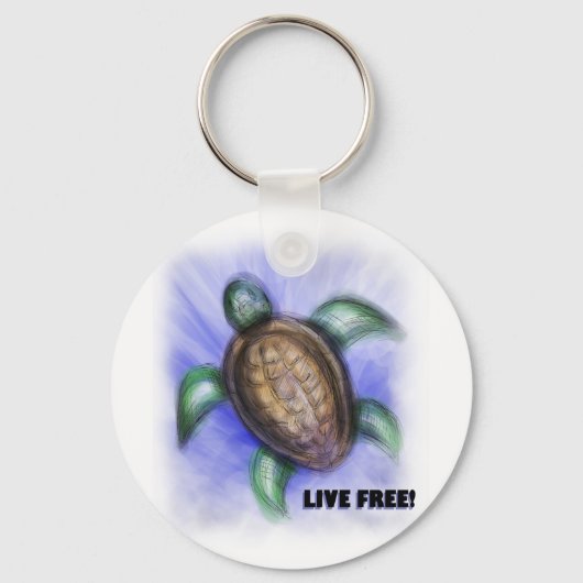 Live Free Turtle Sleutelhanger (Voorkant)