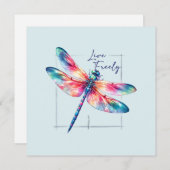Live Freely - Dragonfly Kleurrijk Inspirerend (Voorkant / Achterkant)