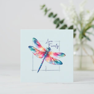 Live Freely - Dragonfly Kleurrijk Inspirerend