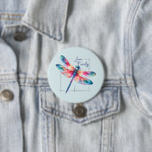 Live Freely - Dragonfly Kleurrijk Inspirerend Ronde Button 7,6 Cm (In situ)