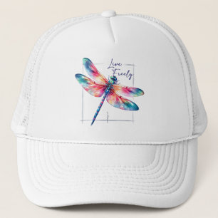 Live Freely - Dragonfly Kleurrijk Inspirerend Trucker Pet