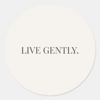 Live Gently Ronde Sticker – Soft Living Serie