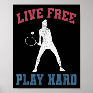 Live Gratis spelen Hard Vrouw Tennisspeler Funny Q Poster
