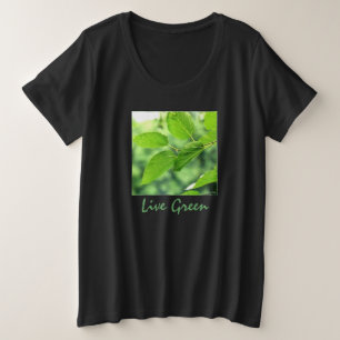 'Live Green' Dames T-shirt in grote maten