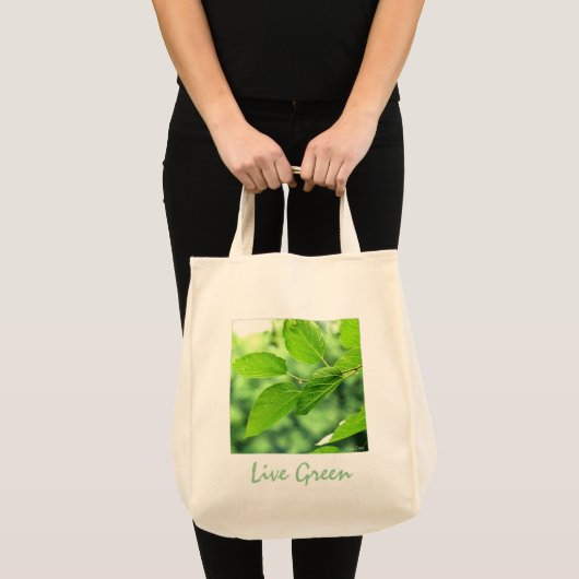 "Live Green" Organic Canvas Grocery Canvas tas (Voorkant (product))