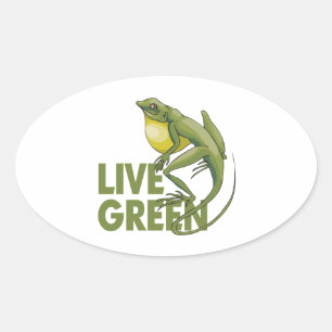 Live Green Ovale Sticker