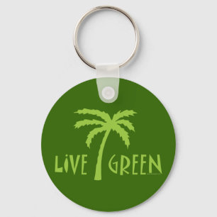 Live Green Palm Tree Sleutelhanger
