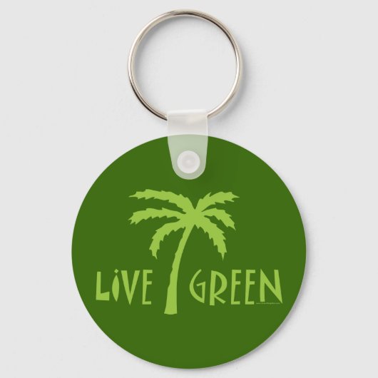 Live Green Palm Tree Sleutelhanger (Voorkant)