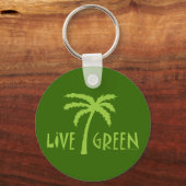 Live Green Palm Tree Sleutelhanger (Voorkant)