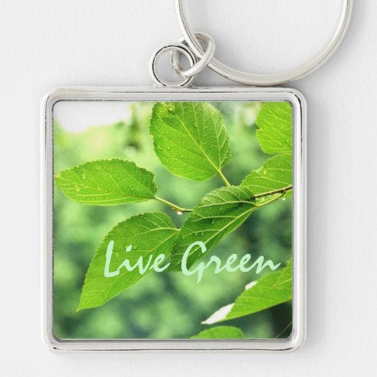 'Live Green' Premium-Sleutelhanger Sleutelhanger (Voorkant)