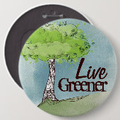 Live Green Ronde Button 6,0 Cm (Voorkant /achterkant)