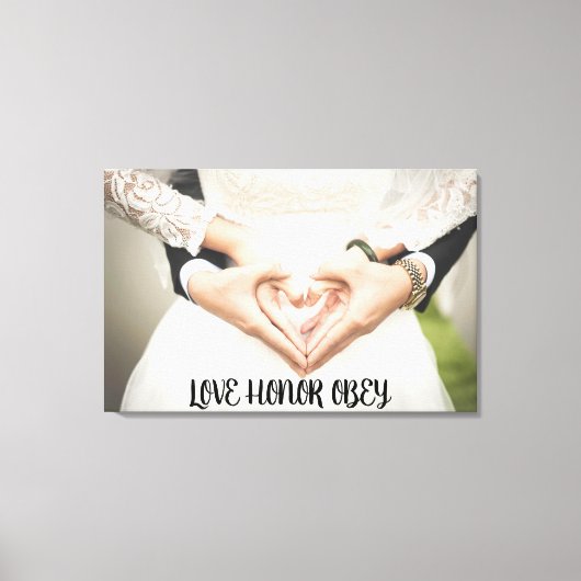 LIVE HONOR OBEY WEDDING FOTO STRETCHED CANVAS (Voorkant)