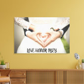 LIVE HONOR OBEY WEDDING FOTO STRETCHED CANVAS (Insitu (Woonkamer))