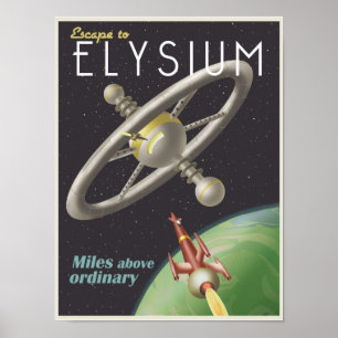 Live in een ruimtestation poster