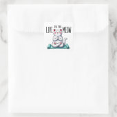 "Live in the Meow" Funny Cat Lovers Square Sticker (Tas)