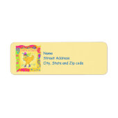 Live it Up Chick Power Yellow Whimsy Address Label (Voorkant)