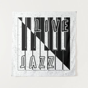 Live Jazz Calligraphy Illusion Logo Lettering met Wandkleed