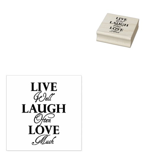 Live Lach Lief Citaat Rubberstempel (Gestempeld)