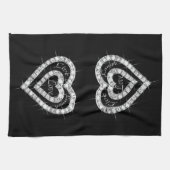 Live Lach Liefde Diamond Hearts Keukenhanddoek (Horizontaal)