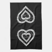 Live Lach Liefde Diamond Hearts Keukenhanddoek (Verticaal)