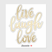 Live Lach Liefde Faux Gold Lettering Sticker (Vel)