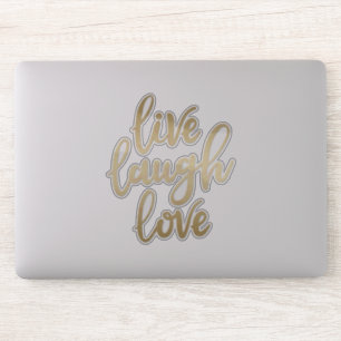 Live Lach Liefde Faux Gold Lettering Sticker