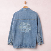 Live Lach Liefde Retro Typografie Ontwerp Denim Jacket (Hangar)