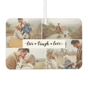 Live Lach Liefde Wit Zwart Fotocollage Luchtverfrisser
