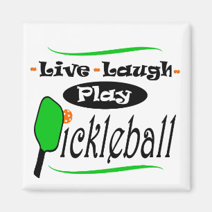 Live Lach Speel Pickleball Pickle bal Spelers Gif Magneet