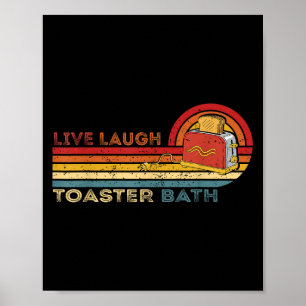 Live Lachbroodrooster Bath Skeleton Meme Dark Poster
