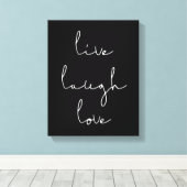 Live lachen liefde canva afdrukken (Insitu (Houten vloer))