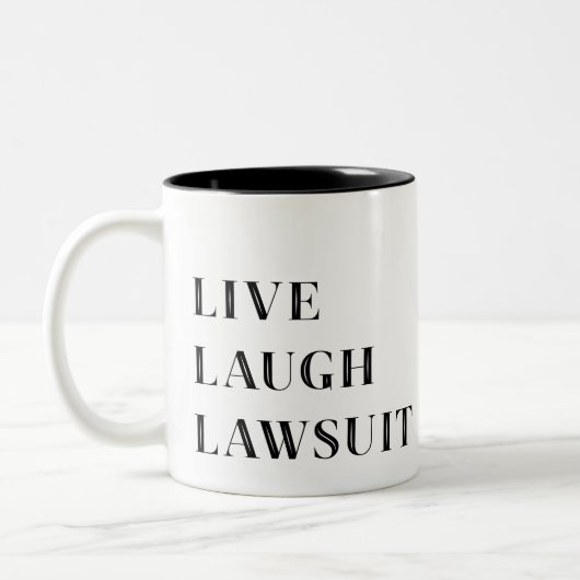Live Laugh Lawsuit, Drôle Avocat mug (Gauche)
