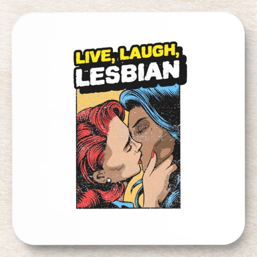 Live Laugh Lesbian Bier Onderzetter (Voorkant)