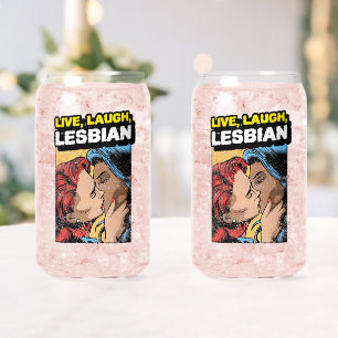 Live Laugh Lesbian Blikvorm Glas